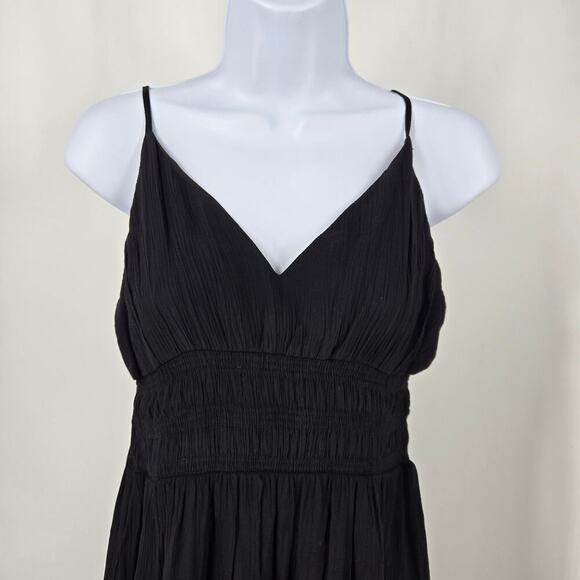 Blu Pepper V-Neck Spaghetti Strap Empire waist Maxi Dress Dark CottageCore Goth - Picture 5 of 13